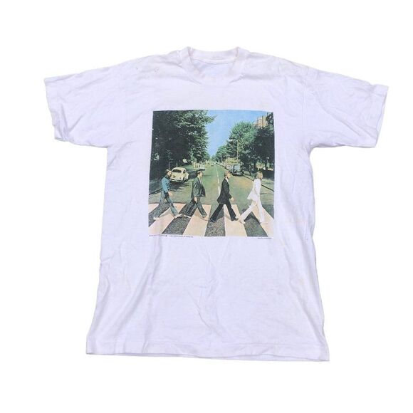 VINTAGE DATED 1990 Abby Road The Beatles T Shirt Large Double Sided - Picture 1 of 12